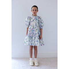 Steph Elbow Slv Garden Print Voile Dress (8214D ELBOW)