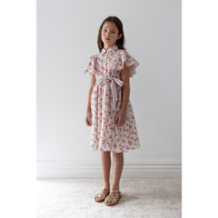 Steph Flower Grid Shirt Dress (8245D)