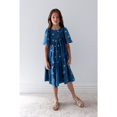Steph Embroidered Bud Chambray Dress (8246D)