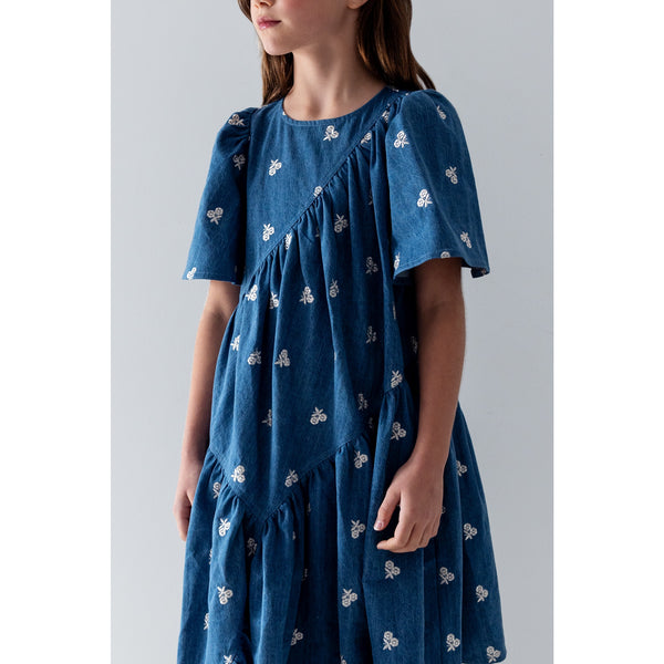 Steph Embroidered Bud Chambray Dress (8246D)