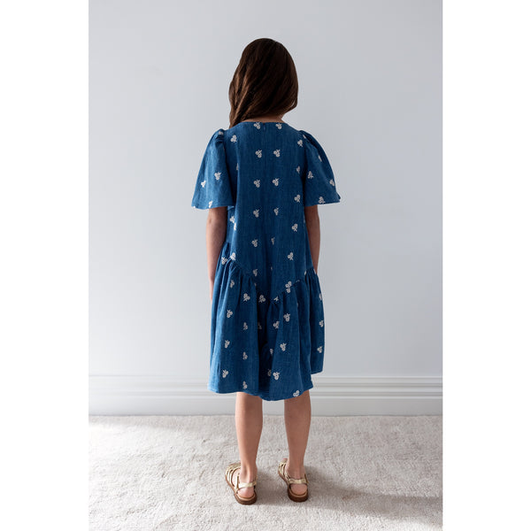 Steph Embroidered Bud Chambray Dress (8246D)