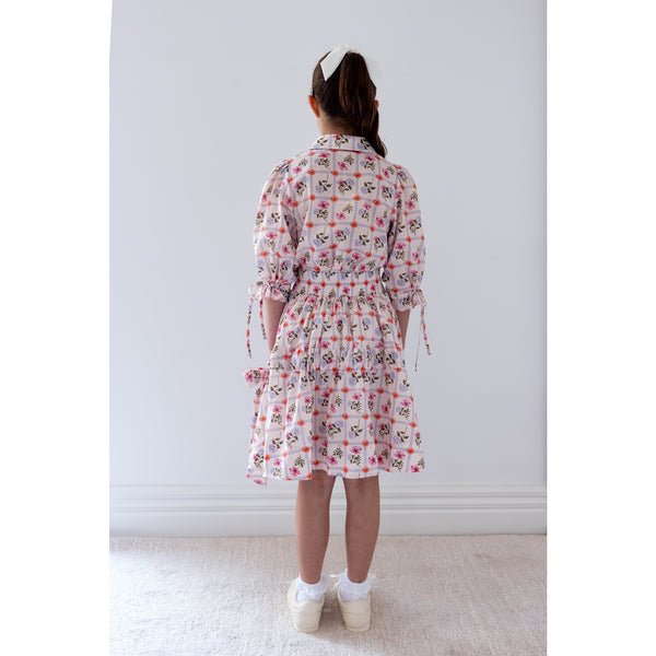 Steph Flower Grid Print Voile Skirt (8210S)