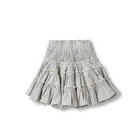 Birnham On The Sea Ruffle Skirt Blue Denim Stripe