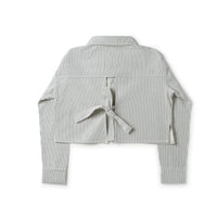 Birnham On The Sea Teen Bow Shirt Blue Stripe