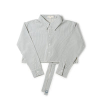 Birnham On The Sea Teen Bow Shirt Blue Stripe