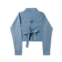 Birnham On The Sea Teen Bow Shirt Stonewash Denim