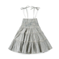Birnham On The Sea Smockd Jumper Blue Denim Stripe