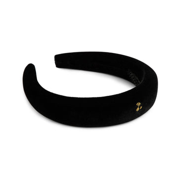 Le Enfant Gold Thread Cherry Hairband Velvet - Black (FINAL SALE)