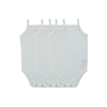 Noggi White Pointelle Three Pack Baby Boy Undershirts- FINAL SALE
