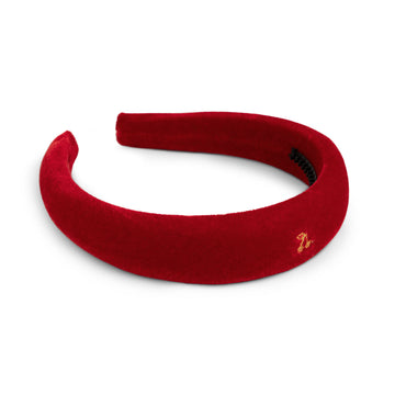 Le Enfant Gold Thread Cherry Hairband Velvet - Red (FINAL SALE)