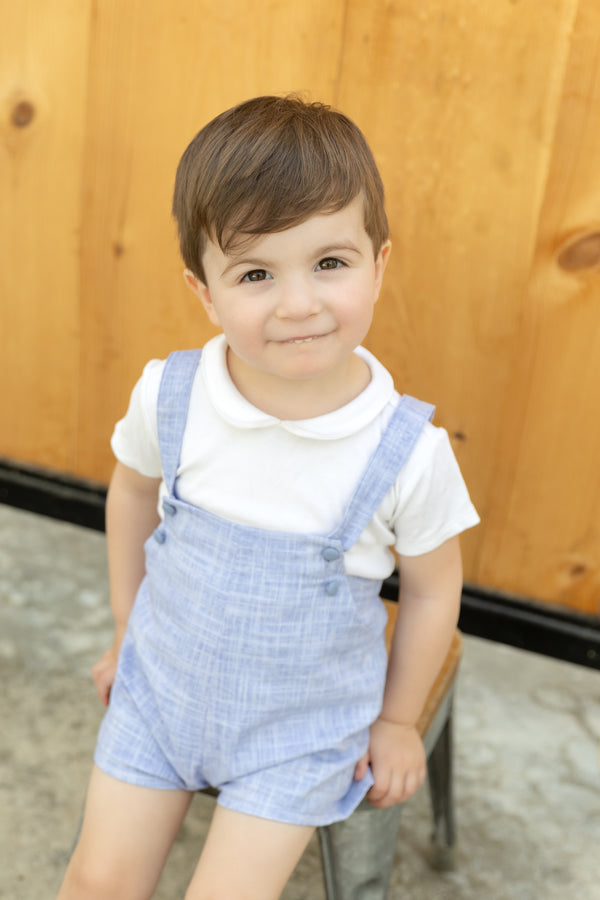 Nounelle Blue Linen Overalls