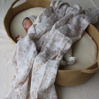 Little Threads The Label Delicate Neutral Branches Muslin Blanket