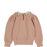 Emile Et Ida Blush Sweat Col Brode