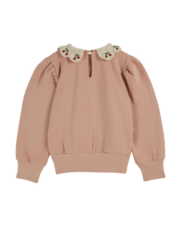 Emile Et Ida Blush Sweat Col Brode