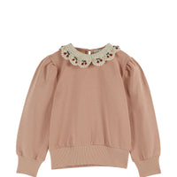 Emile Et Ida Blush Sweat Col Brode