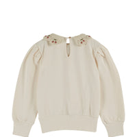 Emile Et Ida Creme Sweat Col Brode