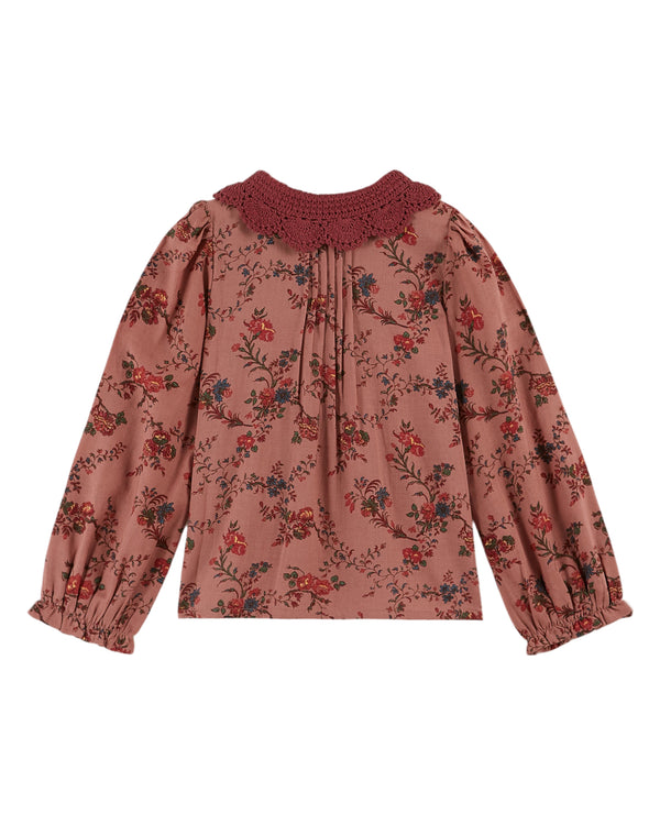 Emile Et Ida Orchid Rose Blouse Col Crochet