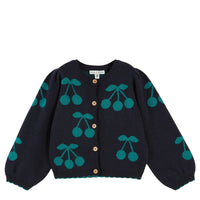 Emile Et Ida Navy Cardigan Cerises