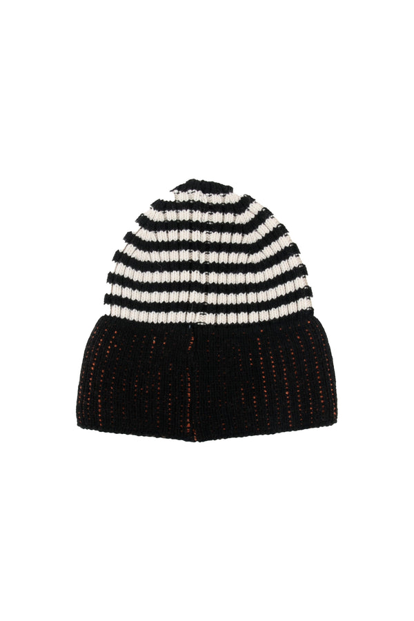 Loud Apparel Black/Ecru/Orange Beanie Hat