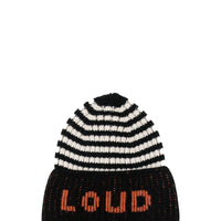 Loud Apparel Black/Ecru/Orange Beanie Hat