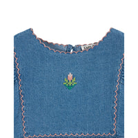 Emile Et Ida Denim Embroidered Blouse (AD031) - Denim Light