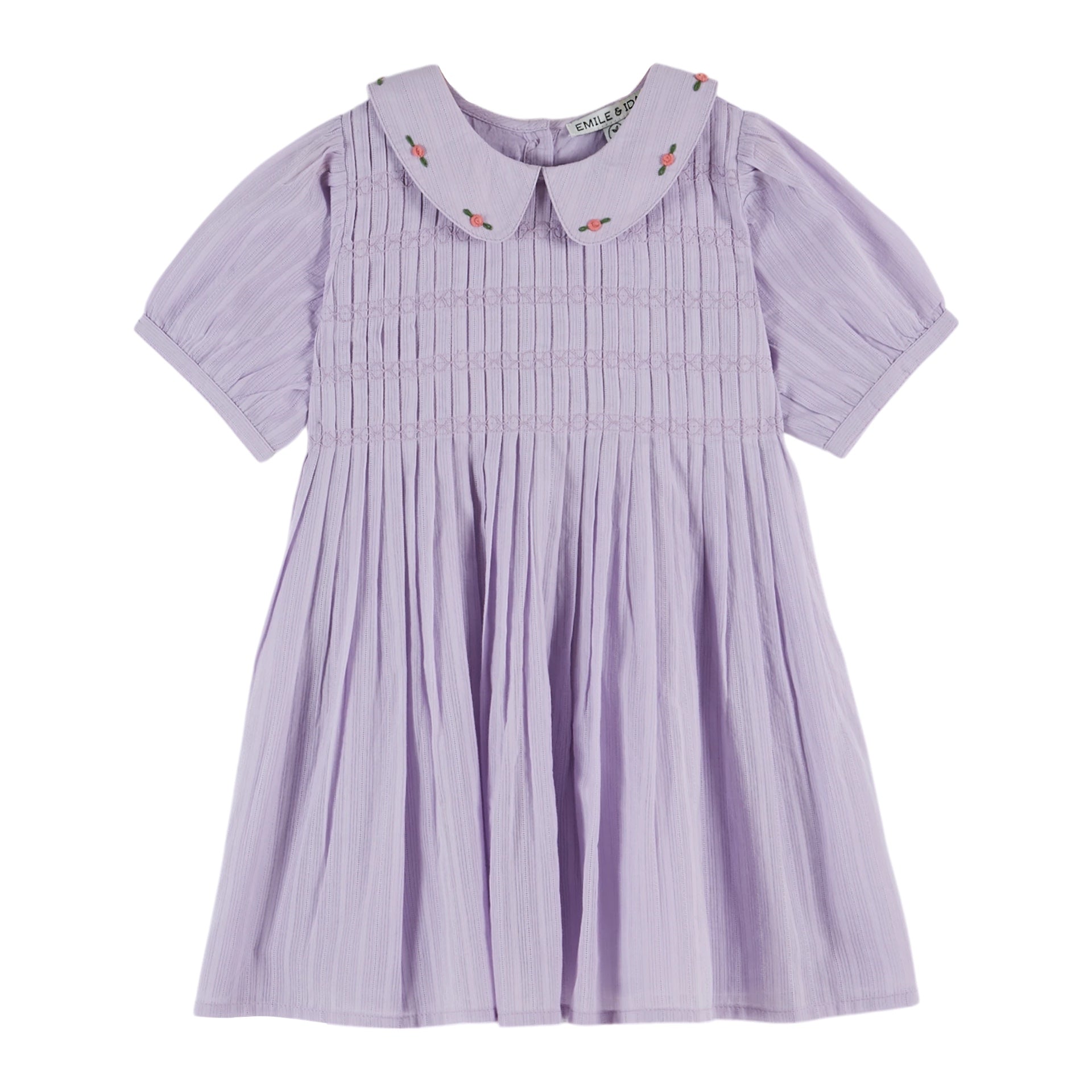 green emerald velvet dress Embroidered Chambray Smocked Dress main image 0