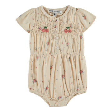 Emile Et Ida Smocked Printed Romper (AD081A) - Paquerette