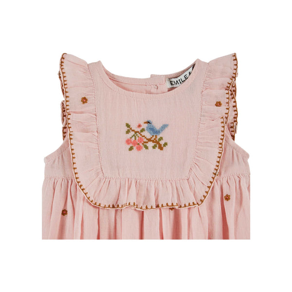 Emile Et Ida Embroidered Dress (AD111A) - Macaron