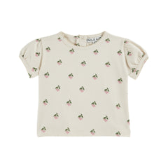 Emile Et Ida Printed Picot-Edge Tee Shirt (AD114) - Cerisette Creme