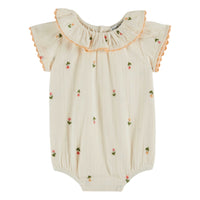 Emile Et Ida All Over Embroidered Jumpsuit 100% Cotton Made In India (AD140) - Creme