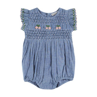 Emile Et Ida Smocked Hand Embroidered Jumps (AD160A) - Chambray