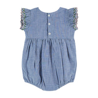 Emile Et Ida Smocked Hand Embroidered Jumps (AD160A) - Chambray
