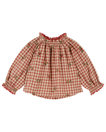Emile et Ida Loose Embroidered Blouse - Vichy Broderie