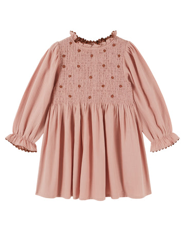 Emile et Ida Embroidered Smocked Dress - Sakura