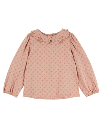 Emile et Ida Flower Collar Printed Jersey Blouse - Marjolaine