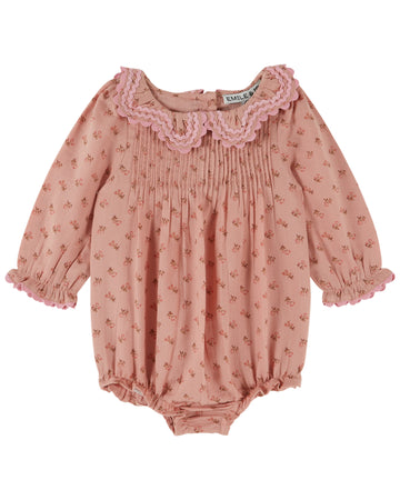 Emile et Ida Printed Pleated Romper - Rosemary