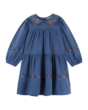 Emile et Ida Cross Stitch Dress - Ocean