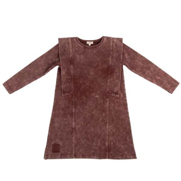 Crew Kids Burgundy Acid Wash Dress