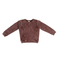 Crew Kids Burgundy Acid Wash Top