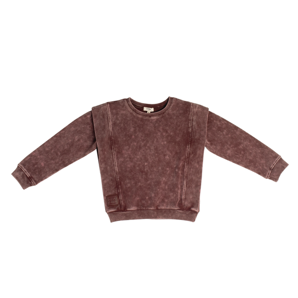 Crew Kids Burgundy Acid Wash Top