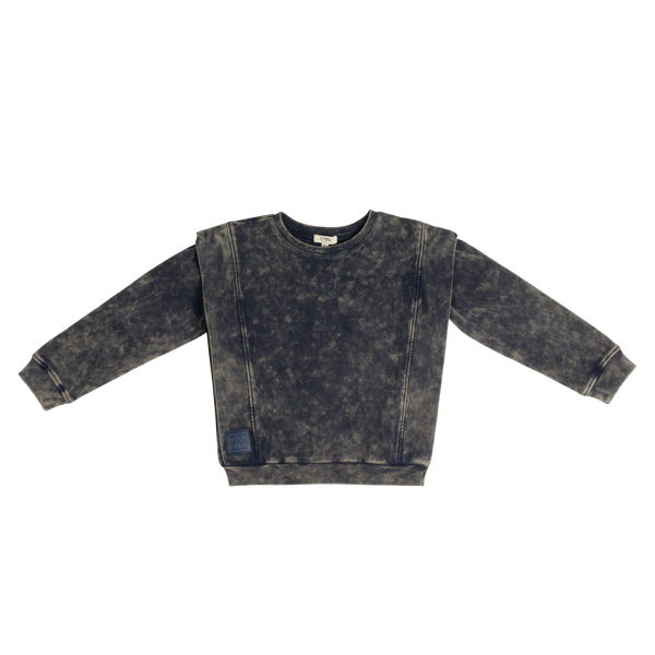 Crew Kids Navy Acid Wash Top