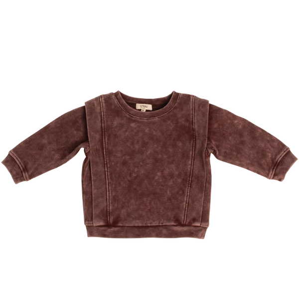 Crew Kids Burgundy Acid Wash Set