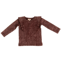 Crew Kids Burgundy Acid Wash Ruffle Set