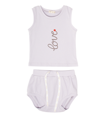 Crew Kids Lavender Lynn Bib Tank Set
