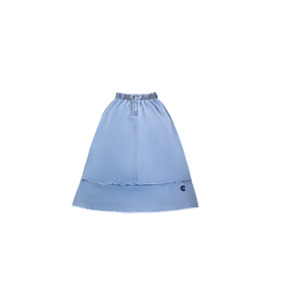 Crew Basics Blue Denim Paperbag Maxi Skirt