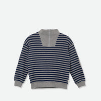 My Little Cozmo Grey Navy Soft Feel Thin Stripes