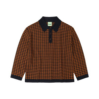 Fub Dark Navy/Burnt Amber Checked Polo (2425 AW)