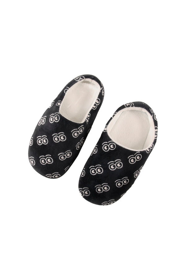 Loud Apparel Black/white Kiss Slippers (AS01)