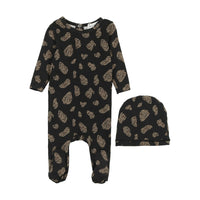 Bopop Animal Print Footie With Beanie