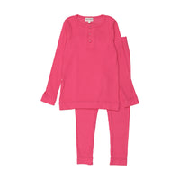 Bopop Hot Pink Ribbed Pajamas